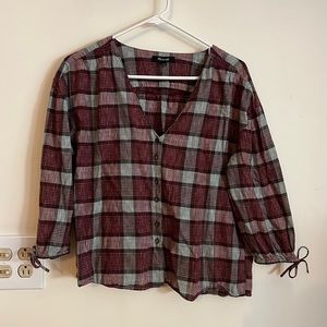 Madewell v neck flannel size small